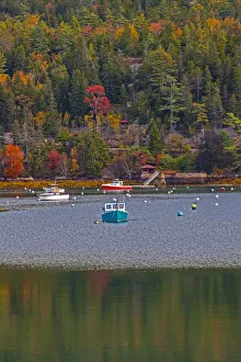 Images Dated 10th October 2013: USA, New England, Maine, Mt. Desert, Southwest Harbor with wooden boats