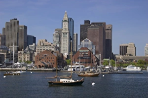 USA, New England, Massachusetts, Boston, Long Wharf, Lewis Wharf, Boston Harbor