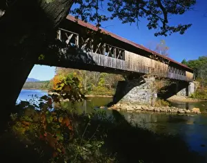 Covered Bridge Prints: USA, New Hampshire, Campton. Blair Bridge spanning the Pemigewasset River
