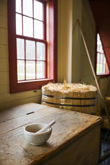 New Hampshire Prints: USA, New Hampshire, Enfield, Enfield Shaker Museum, shaker workshop interior