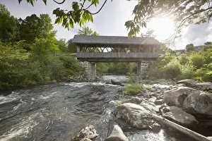 Lebanon Prints: USA, New Hampshire, Lebanon, Packard Hill Covered Bridge across Mascoma River