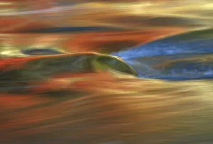 Swift River Prints: USA, New Hampshire, Swift River, Fall reflections in flowing river