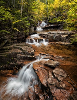 New Hampshire Prints: USA, New Hampshire, White Mountains, Vertical panorama of Coliseum Falls