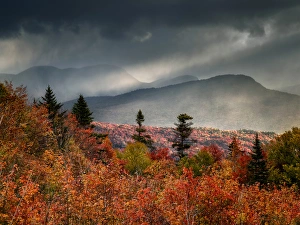 New Hampshire Prints: USA, New Hampshire, White Mountains, Sunrise from overlook on Kancamagus Highway