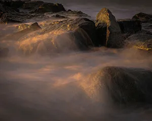 Images Dated 2023 April: USA, New Jersey, Cape May National Seashore. Sunrise on ocean shore