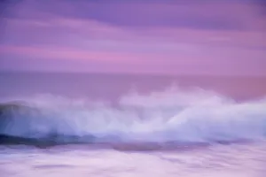 Images Dated 2nd June 2023: USA, New Jersey, Cape May National Seashore. Abstract of beach wave at sunrise