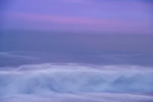 Images Dated 2nd June 2023: USA, New Jersey, Cape May National Seashore. Abstract of beach wave at sunrise