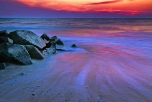 Cape May Prints: USA, New Jersey, Cape May. Sunset on Delaware Bay