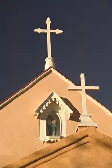 USA-NEW MEXICO-Albuquerque: Old Town Albuquerque San Felipe de Neri Church (b. 1709)
