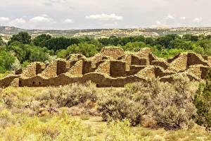 11th Century Prints: USA, New Mexico, Aztec Ruins National Monument. Ancient Indian ruins