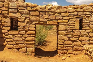 11th Century Prints: USA, New Mexico, Aztec Ruins National Monument. Ancient Indian ruins