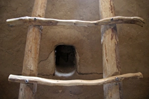 USA, New Mexico, Bandelier National Monument. Prehistoric Anasazi cliff dwelling