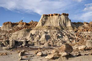 Caprock Prints: USA, New Mexico. Bisti / De-Na-Zin Wilderness. Soft, layered