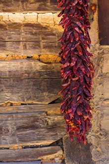 Ristra Prints: USA, New Mexico, Pinos Altos. Ristas hung to dry