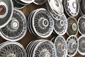 Cars Collection: USA, New Mexico, Prewitt: Auto Hubcaps / Rt. 66 Swap Meet Shop