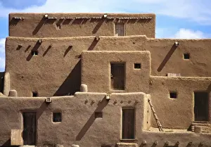 Ric Ergenbright Prints: USA, New Mexico, Pueblo de Taos. Adobe multistoried pueblos at Pueblo de Taos Indian