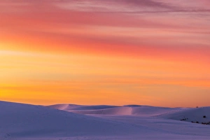 New Mexico Prints: USA, New Mexico, White Sands National Monument. Sunrise on desert sand. Credit as