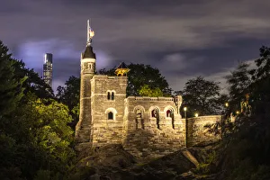 New York City Prints: USA, New York. Central Park, Belvedere Castle