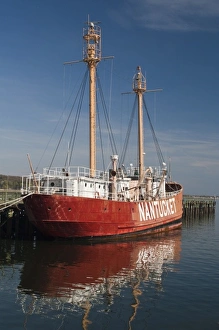 USA, New York, Cove Neck. Nantucket Lightship, Oyster Bay Harbor