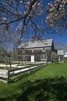 Long Island Prints: USA, New York, East Hampton. Mulford Farmstead historic site, built 1680