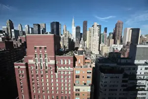 Manhattan Prints: USA. New York. New York City. The cityscape of Manhattan with Chrysler Building in