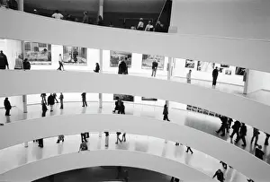 New York City Prints: USA, New York, New York City: The Guggenheim Museum Crowded Gallery View