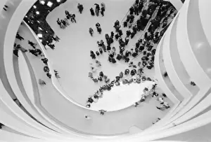 Black And White Prints: USA, New York, New York City: The Guggenheim Museum Gallery View of Entrance