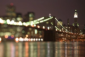 Images Dated 28th January 2005: USA-New York-New York City-Manhattan: Brooklyn Bridge & Lower Manhattan / Evening