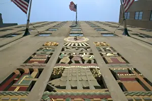 USA-New York-New York City-Manhattan: Rockerfeller Center-Art Deco Building Details