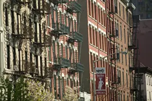 USA-New York-New York City-Manhattan: Soho-Fire Escapes on West Broadway