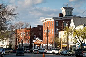 Main Street Prints: USA, New York, Sag Harbor. Main Street, late afternoon