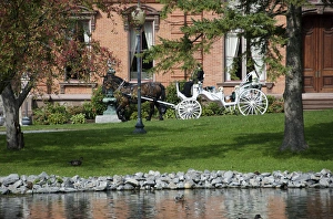 Images Dated 13th September 2008: USA, New York, Saratoga Springs, carriage ride outside historical society museum