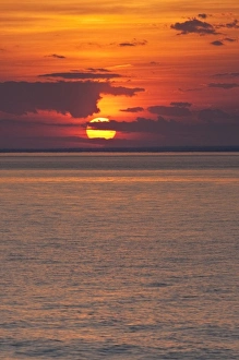 Long Island Prints: USA, New York, Southold. Sunset over Long Island Sound, as seen from Orient Point