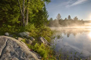 Images Dated 13th June 2018: USA, New York State. Summer morning on Cod Pond, Adirondack Mountains