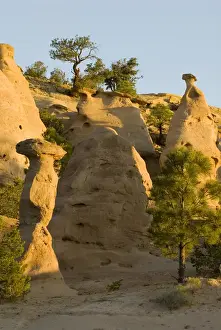 Route 66 Prints: USA, NM, Church Rock. Unique land formations eroded over years in volcanic pumice