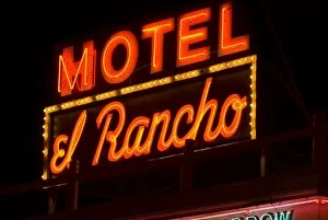 USA, NM, Gallup. Famous neon signs of Route 66