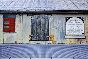 Images Dated 12th August 2012: USA; North America; Florida; Apalachicola; Old tin building with red shutters