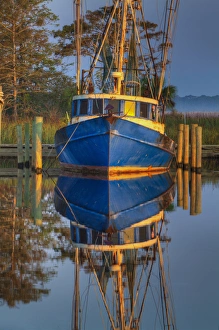 Images Dated 13th August 2012: USA; North America; Florida; Apalachicola; Shrimp boat docked at harbor
