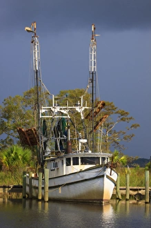 Images Dated 12th August 2012: USA; North America; Florida; Apalachicola; Shrimp boat docked at harbor