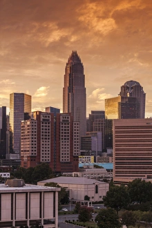 Images Dated 19th October 2013: USA, North Carolina, Charlotte, elevated view of the city skyline from the southeast
