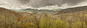 Smokies Prints: USA, North Carolina, Cherokee, Panoramic view from the Blue Ridge Parkway