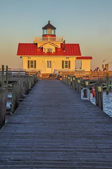 Lookout Prints: USA, North Carolina, Manteo. Sunset on the Roanoke Marshes Lighthouse