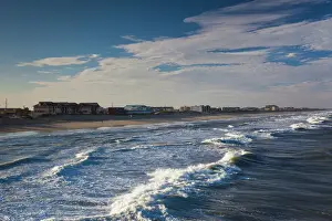 Shoreline Prints: USA, North Carolina, Outer Banks National Seashore, Nags Head, elevated beach view
