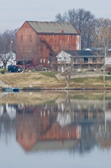 USA, OH, Belpre. Scenic reflection in Ohio River, Belpre, Ohio from Point Park Parkersburg USA, OH, Belpre. Scenic reflection in Ohio River, Belpre, Ohio from Point Park Parkersburg