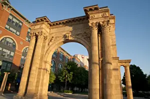 E O Reed Prints: USA, Ohio, Columbus, Arena District: the Union Station Arch