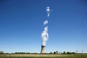Electrical Prints: USA, Ohio, Locust Point, Davis Besse nuclear power plant along Lake Erie