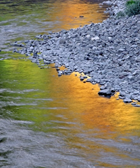 Images Dated 14th January 2013: USA, Oregon. Autumn reflections in Collawash River. Credit as: Steve Terrill / Jaynes