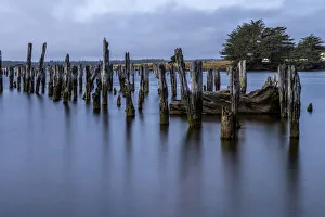 Silky Prints: Usa, Oregon, Bandon. Bandon Pier, Long Exposure