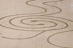 Images Dated 2017 August: USA, Oregon, Bandon Beach. Geometric drawings in the sand. (PR)