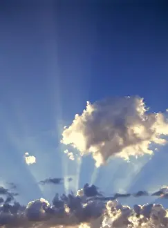 Atmosphere Prints: USA, Oregon, Bend. Sun rays filll the sky in Central Oregon